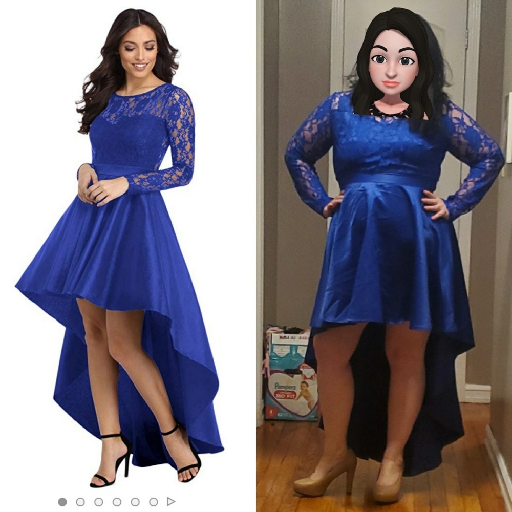 Lace sleeve Hi-Lo Dress